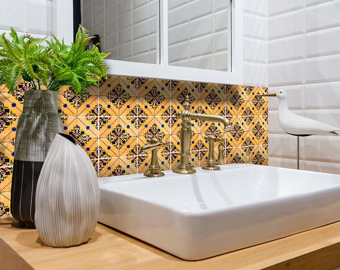 7" X 7" Golden Rio Removable Peel and Stick Tiles