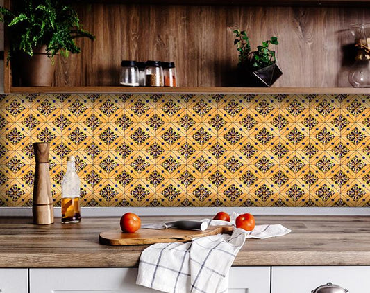 4" X 4" Golden Rio Removable Peel And Stick Tiles