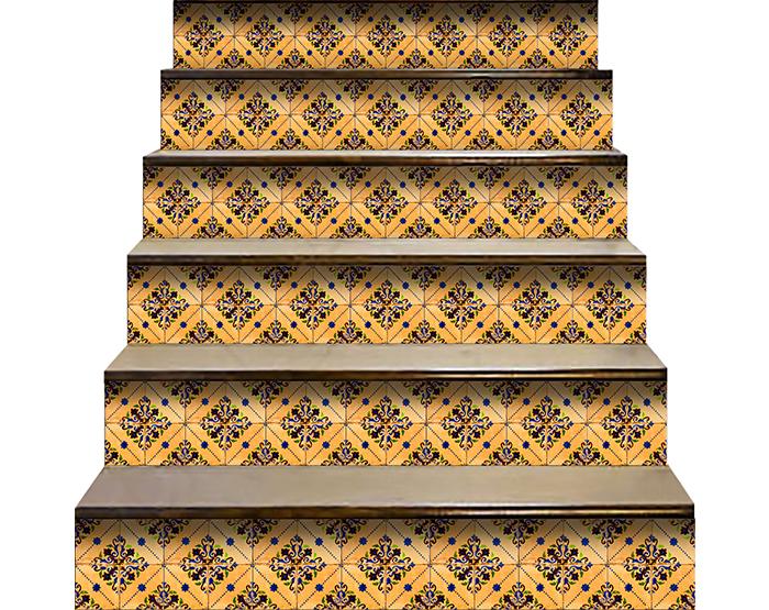7" X 7" Golden Rio Removable Peel and Stick Tiles