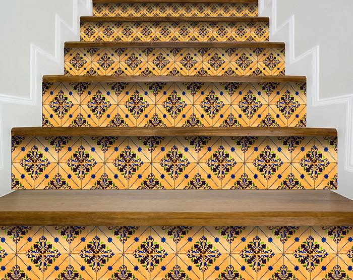 7" X 7" Golden Rio Removable Peel and Stick Tiles