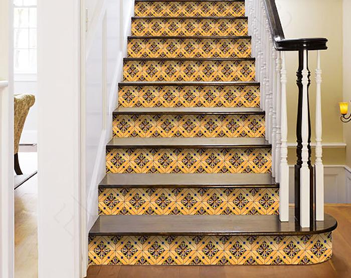 7" X 7" Golden Rio Removable Peel and Stick Tiles