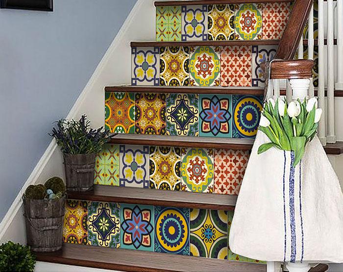 7" X 7" Euro Mosaic Peel and Stick Removable Tiles
