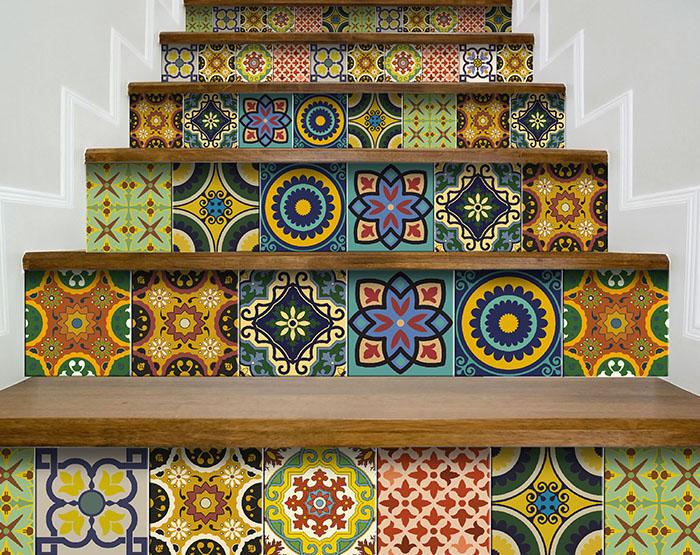 7" X 7" Euro Mosaic Peel and Stick Removable Tiles