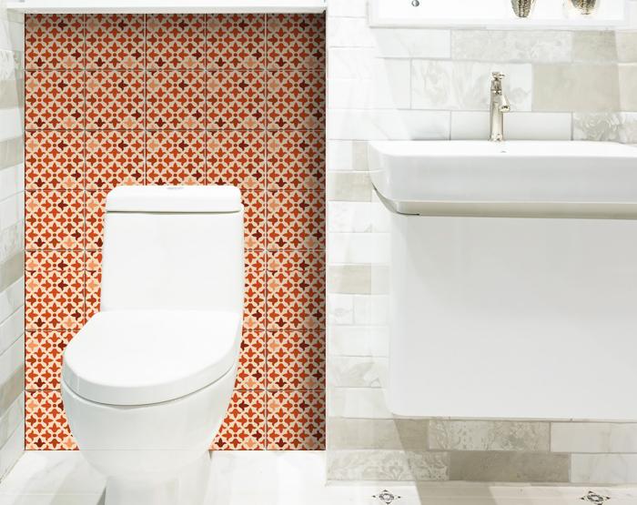 4" X 4" Terra Cotta Tango Peel and Stick Tiles