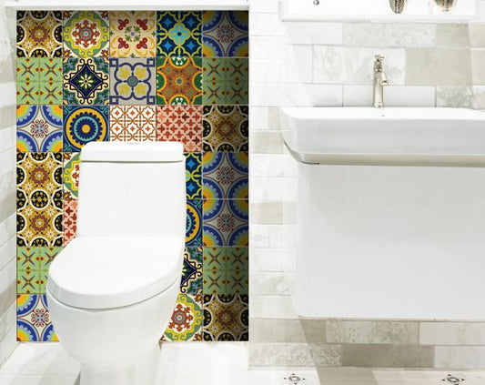 7" X 7" Auguri Mix Peel and Stick Removable Tiles