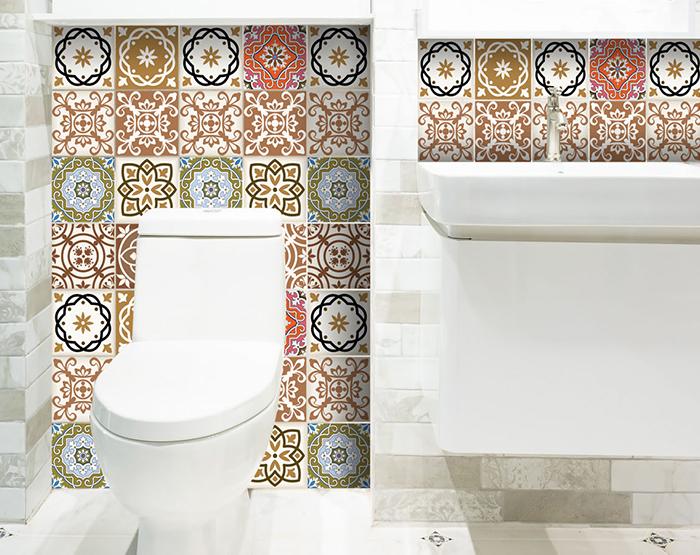 4" x 4" Snickerdoodle Mosaic Pop Peel and Stick Removable Tiles