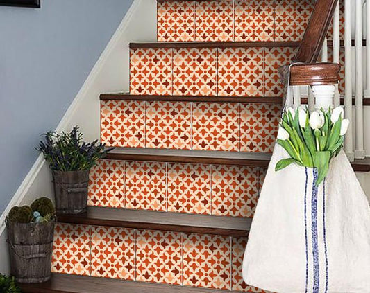 6" X 6" Terra Cotta Tango Peel and Stick Tiles