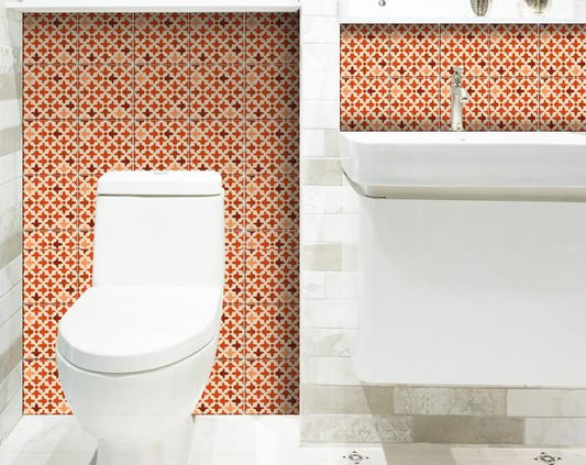 7" X 7" Terra Cotta Tango Peel and Stick Tiles