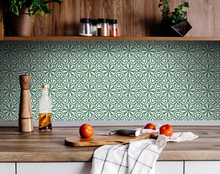 6" X 6" Glenda Sage Removable Peel and Stick Tiles