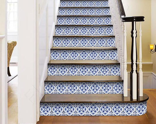 6" X 6" Blue Mia Peel And Stick Removable Tiles