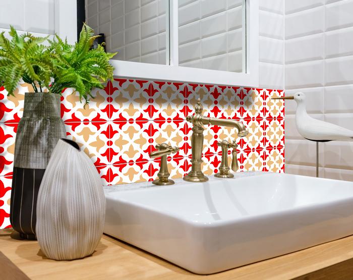 6" X 6" Roja Hola Removable Peel and Stick Tiles
