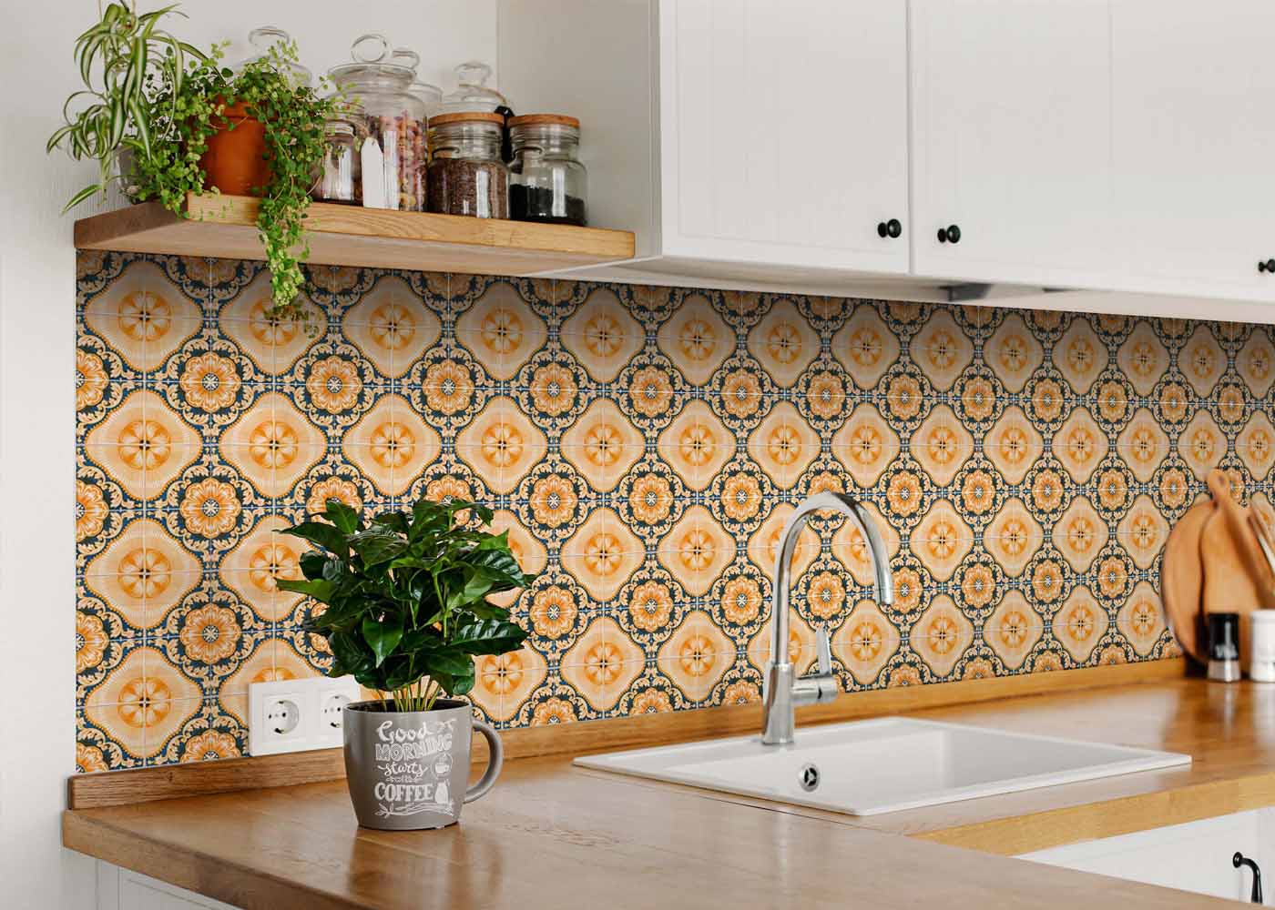7" X 7" Golden Deco Peel And Stick Removable Tiles