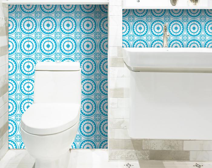 8" X 8" Aqua Gerber Removable Peel and Stick Tiles
