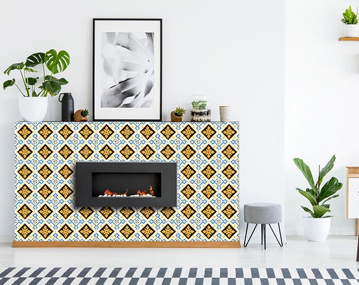 8" x 8" Gold Snowflake Peel and Stick Removable Tiles