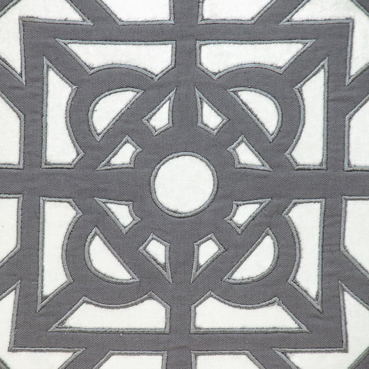Gray and White Lattice Velvet Throw Pillow