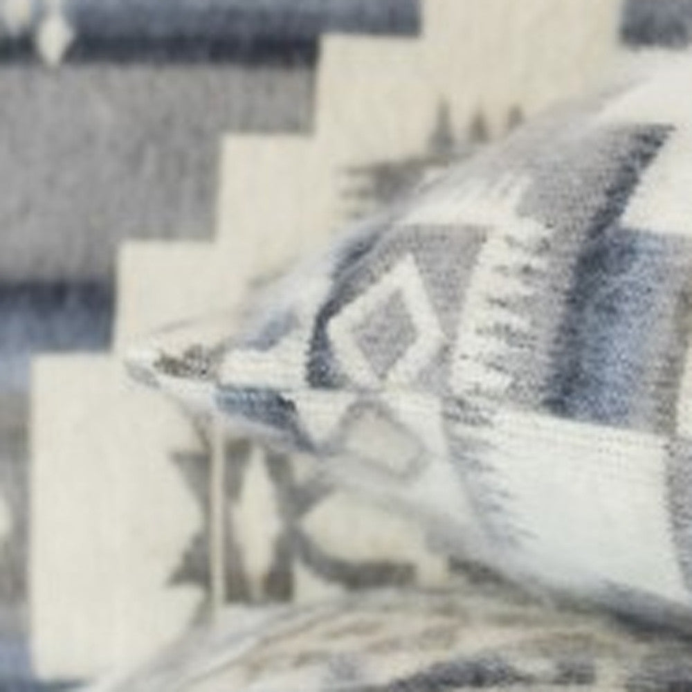 16" Ultra Soft Light Gray Southwest Handmade Pillow Cover