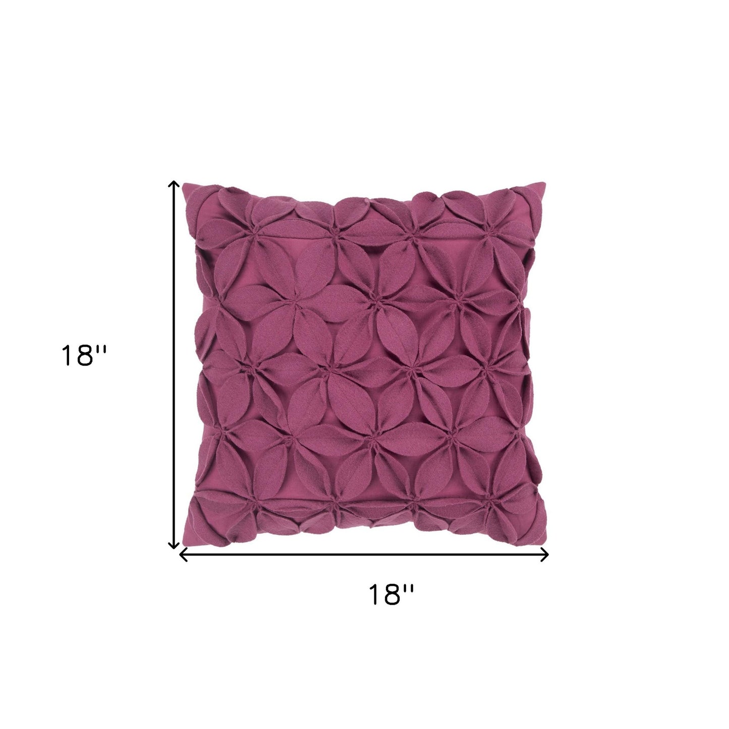 Magenta Plum Pinwheel Floral Down Throw Pillow