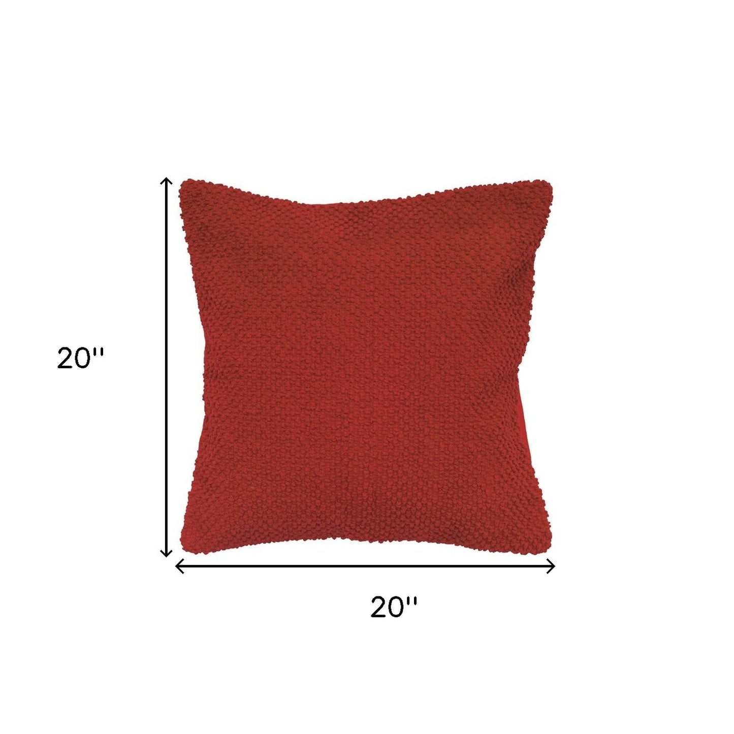 Red Nubby Textured Modern Throw Pillow