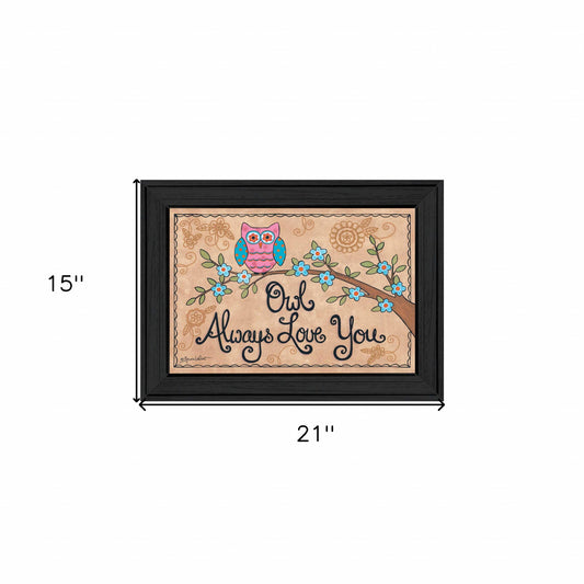Owl Always Love You Black Framed Print Wall Art