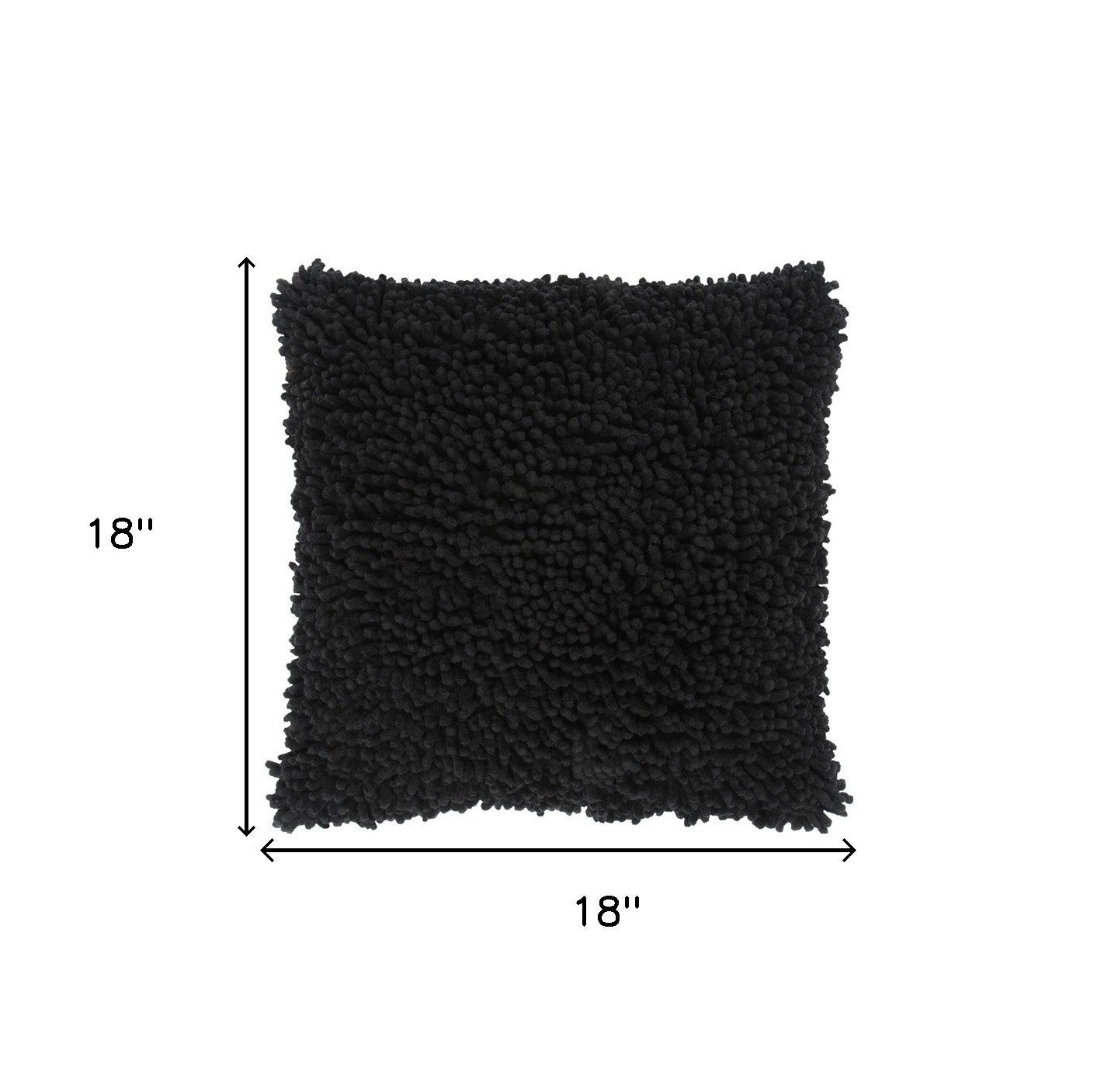 Black Boho Textured Modern Down Throw Pillow
