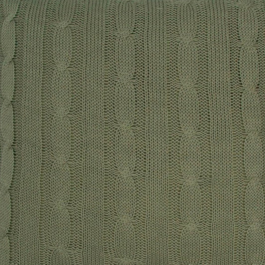 Olive Green Knit Sweater Stripe Down Throw Pillow