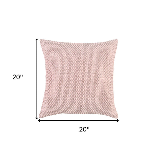 Blush Pink Nubby Textured Modern Throw Pillow