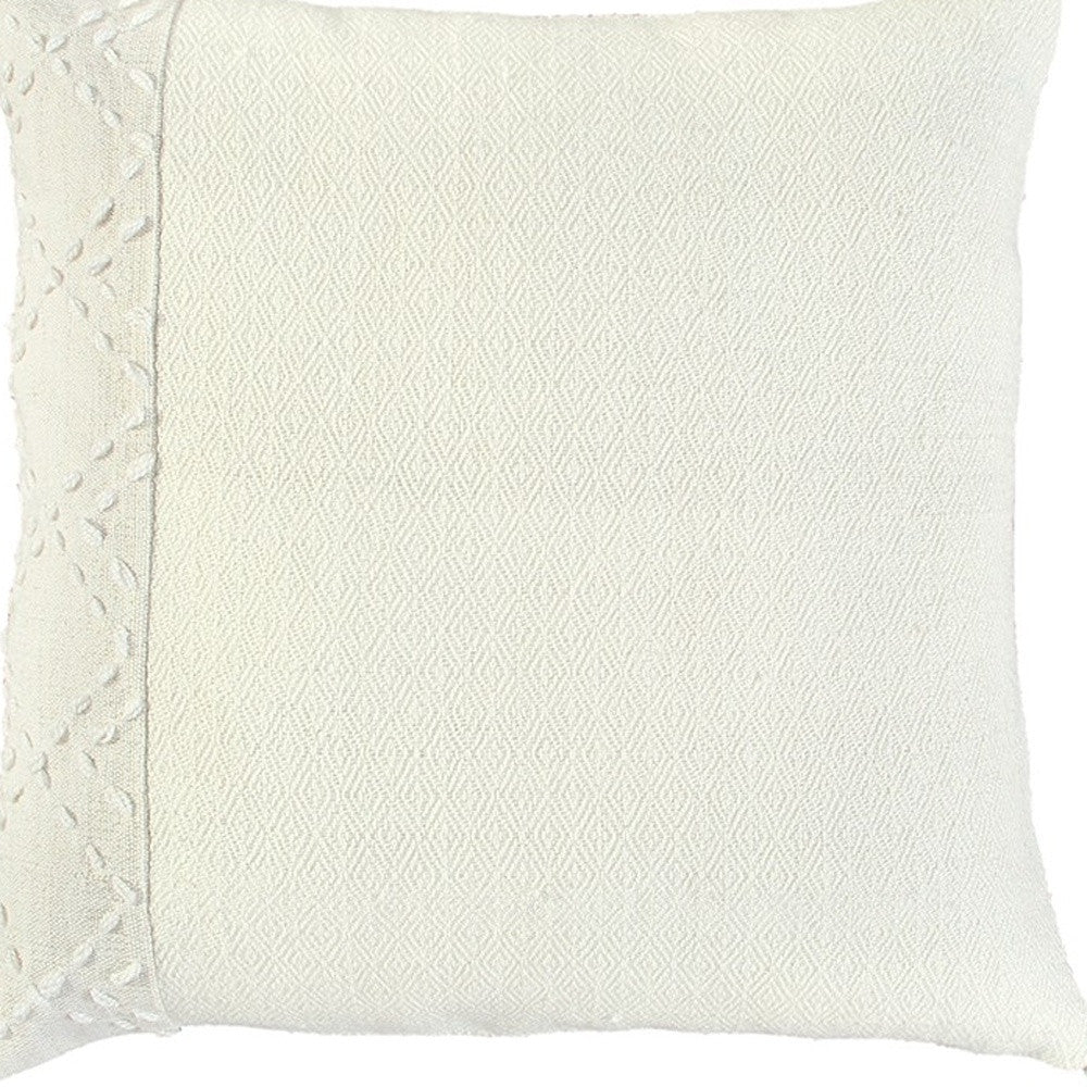 Ivory Accent Stitch Color Block Throw Pillow