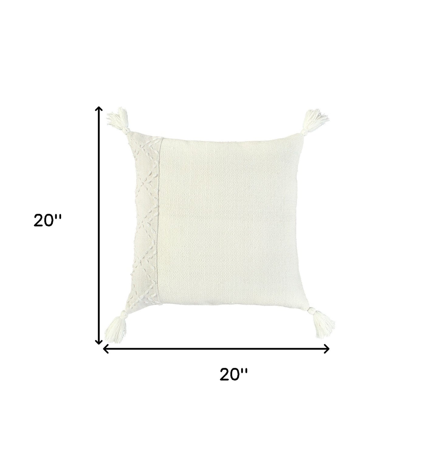 Ivory Accent Stitch Color Block Throw Pillow