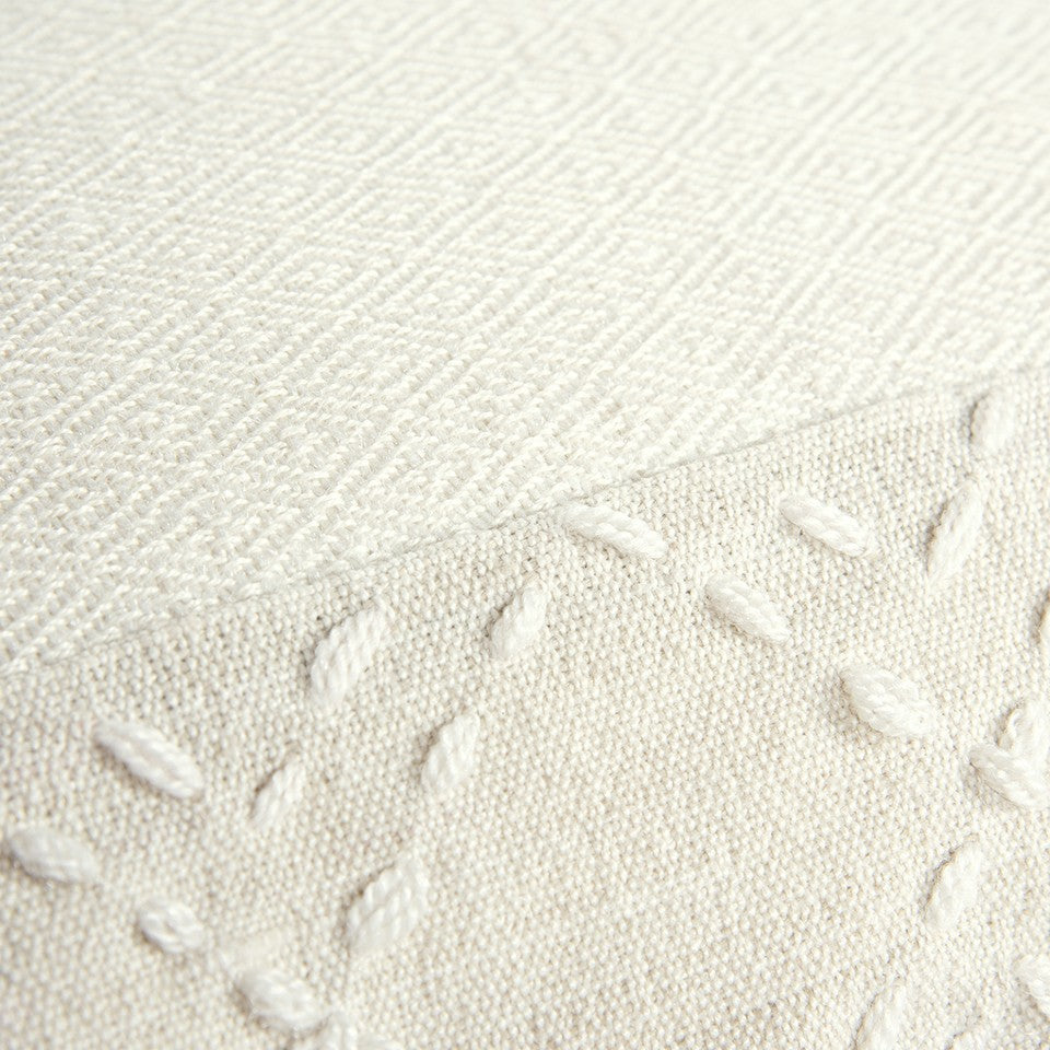 Ivory Accent Stitch Color Block Throw Pillow
