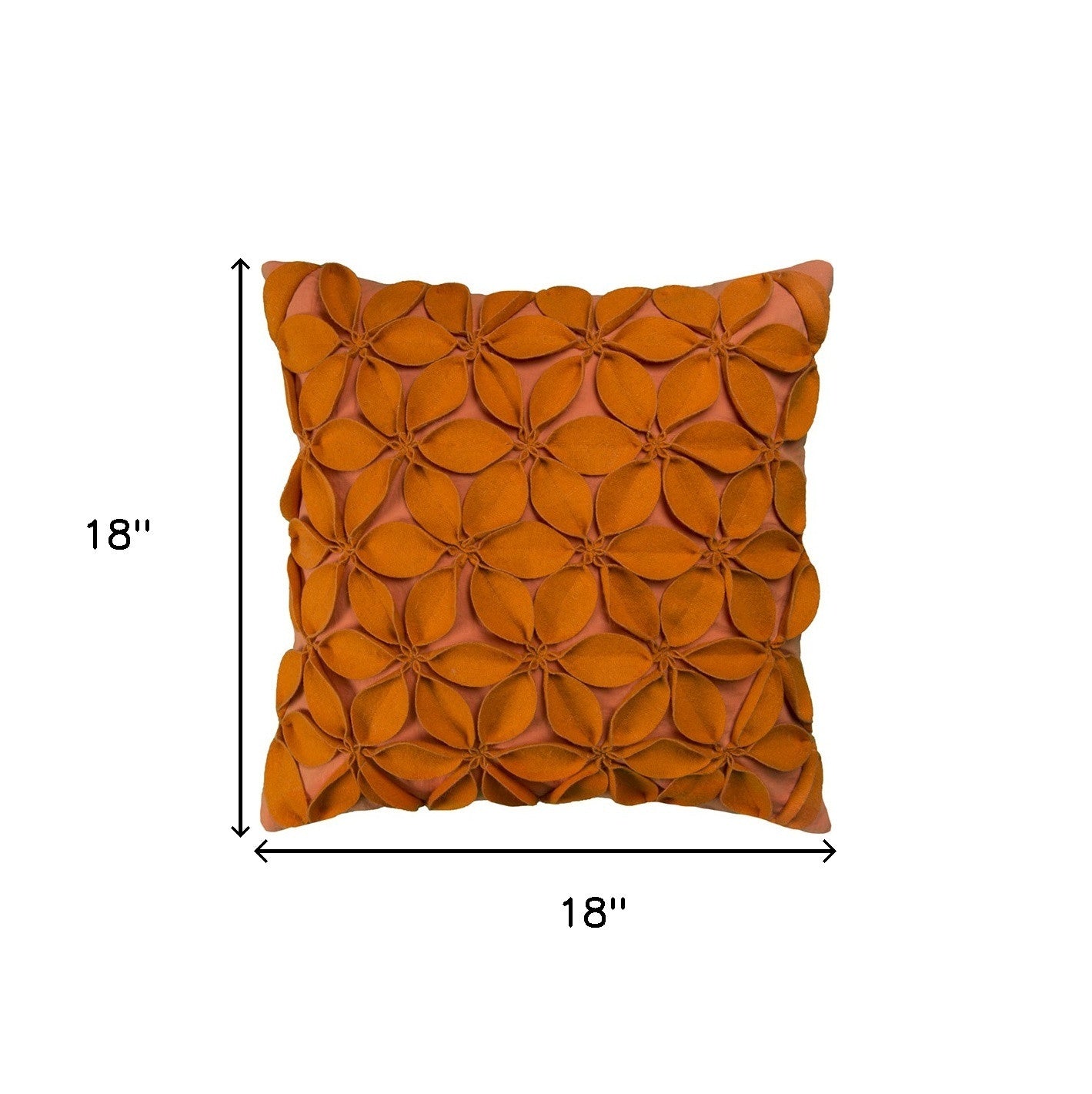 Orange Pinwheel Floral Petal Throw Pillow