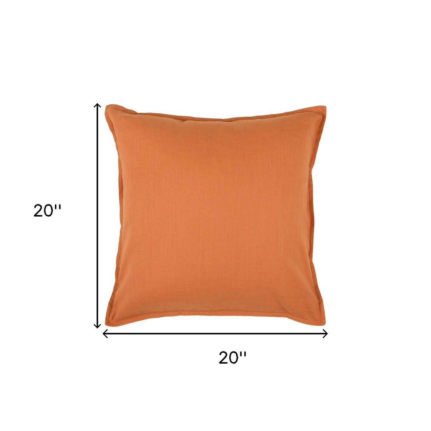Orange Solid Color Flange Edge Throw Pillow