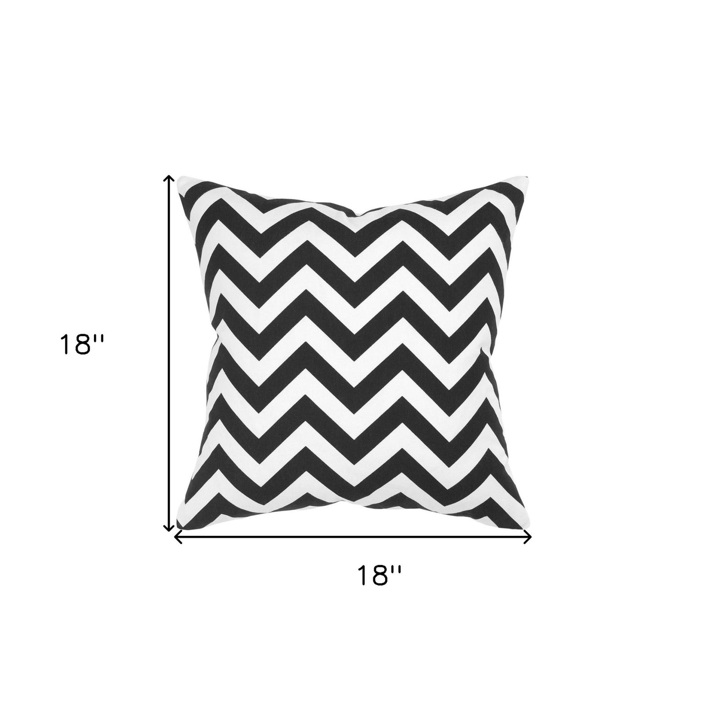 Black Ivory Chevron Down Filled Throw Pillow