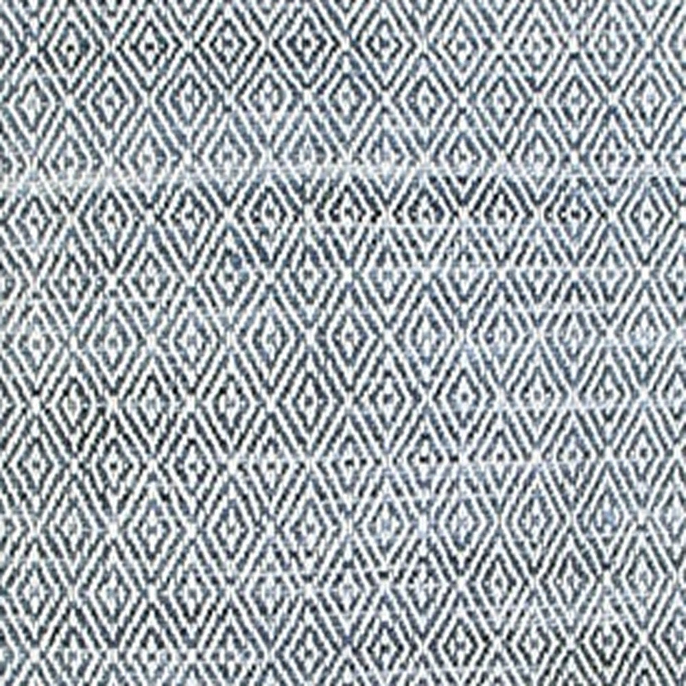 Ivory Blue Accent Stitch Color Block Throw Pillow