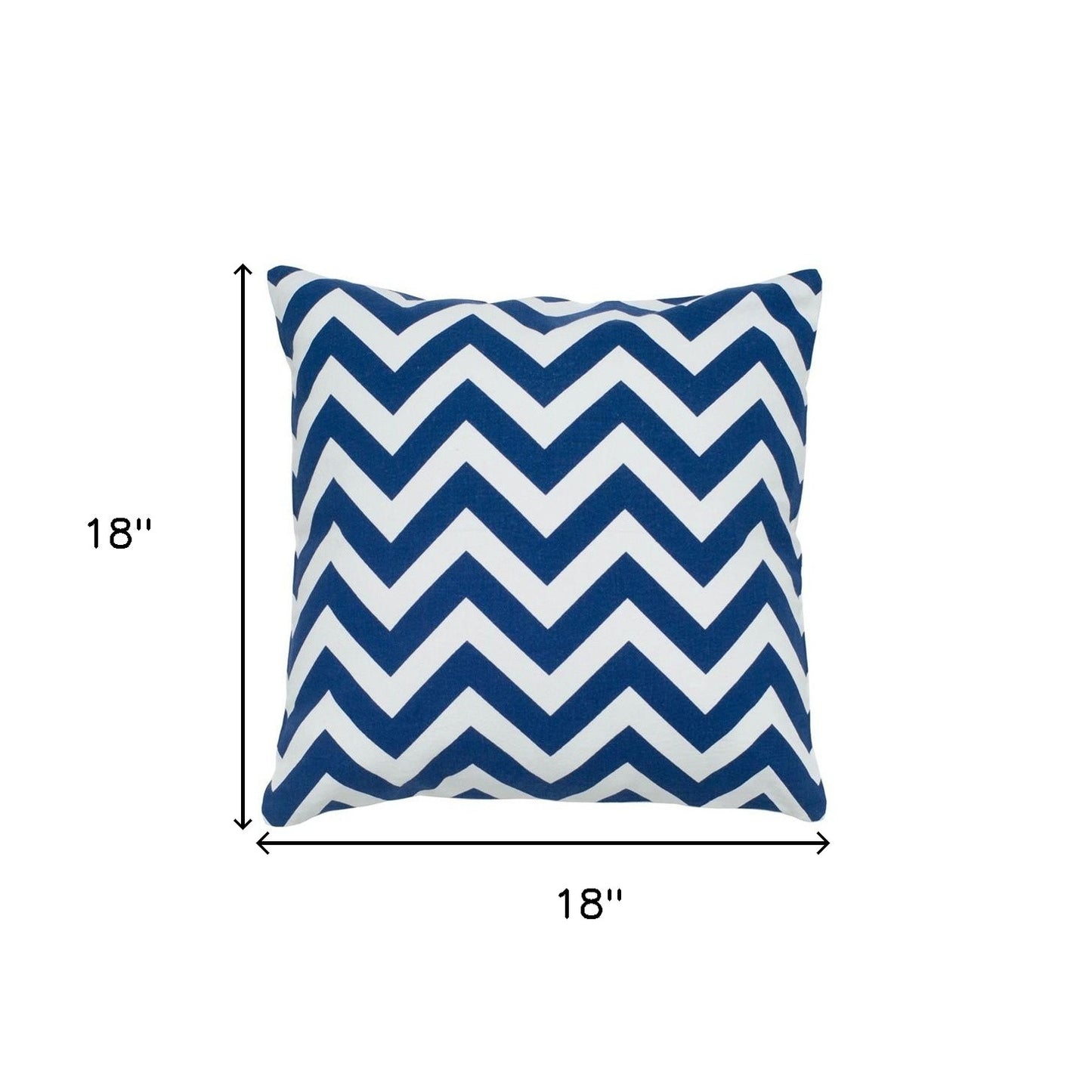 Navy Ivory Chevron Down Filled Throw Pillow