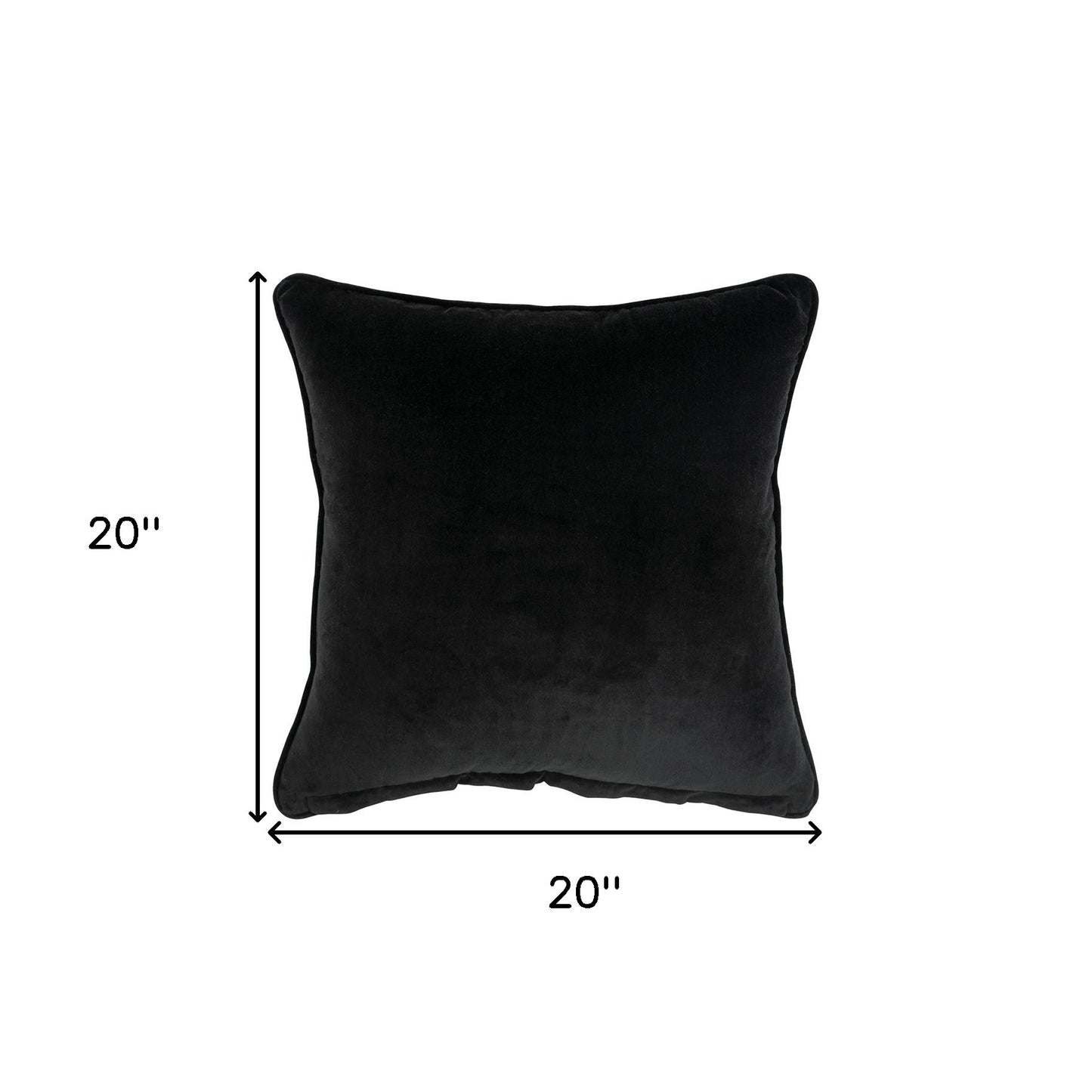 Black Solid Luxurious Modern Throw Pillow