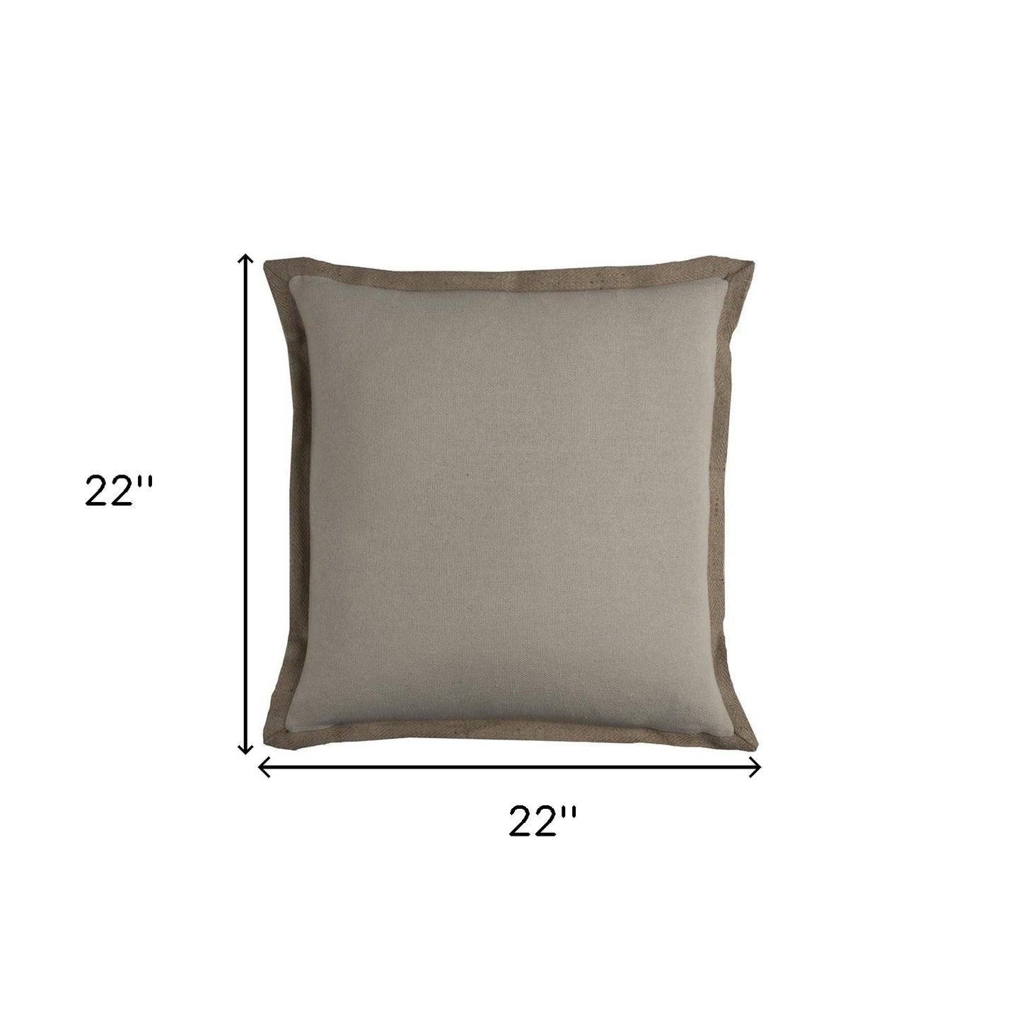 Dusty Gray and Natural Jute Throw Pillow