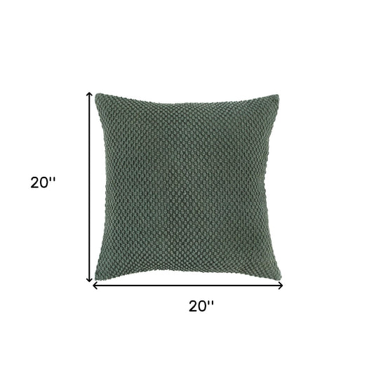 Olive Green Nubby Textured Modern Throw Pillow
