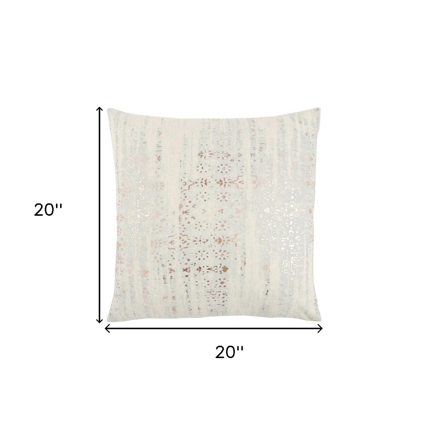 Ivory Silver Distressed Vintage Throw Pillow
