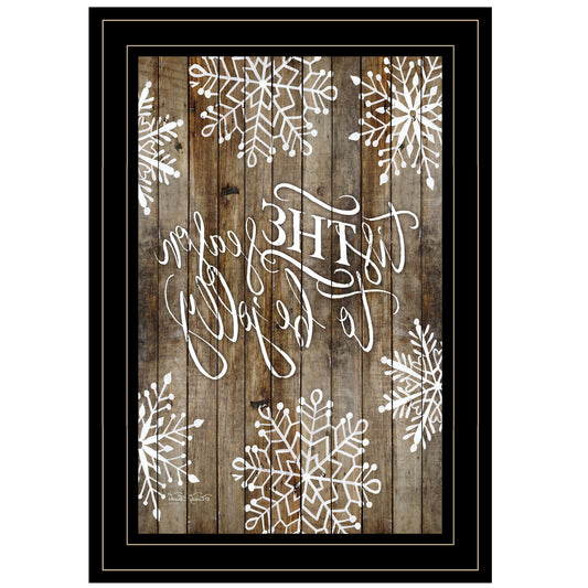 Tis The Season Snowflakes 2 Black Framed Print Wall Art
