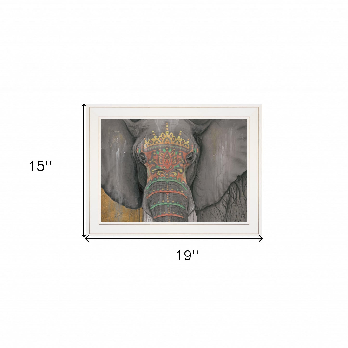 Tattooed Elephant Trunk White Framed Print Wall Art