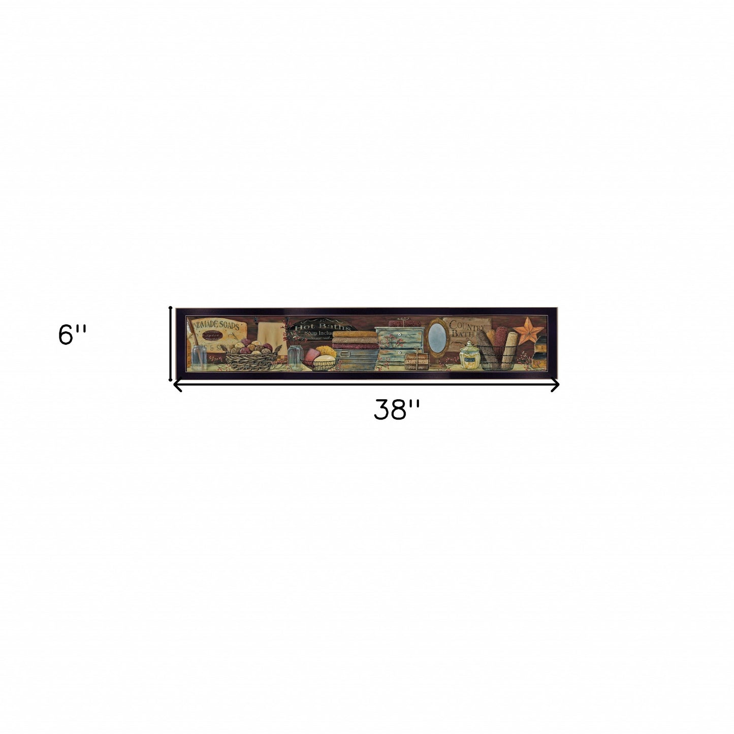 Country Bath Shelf 4 Black Framed Print Wall Art