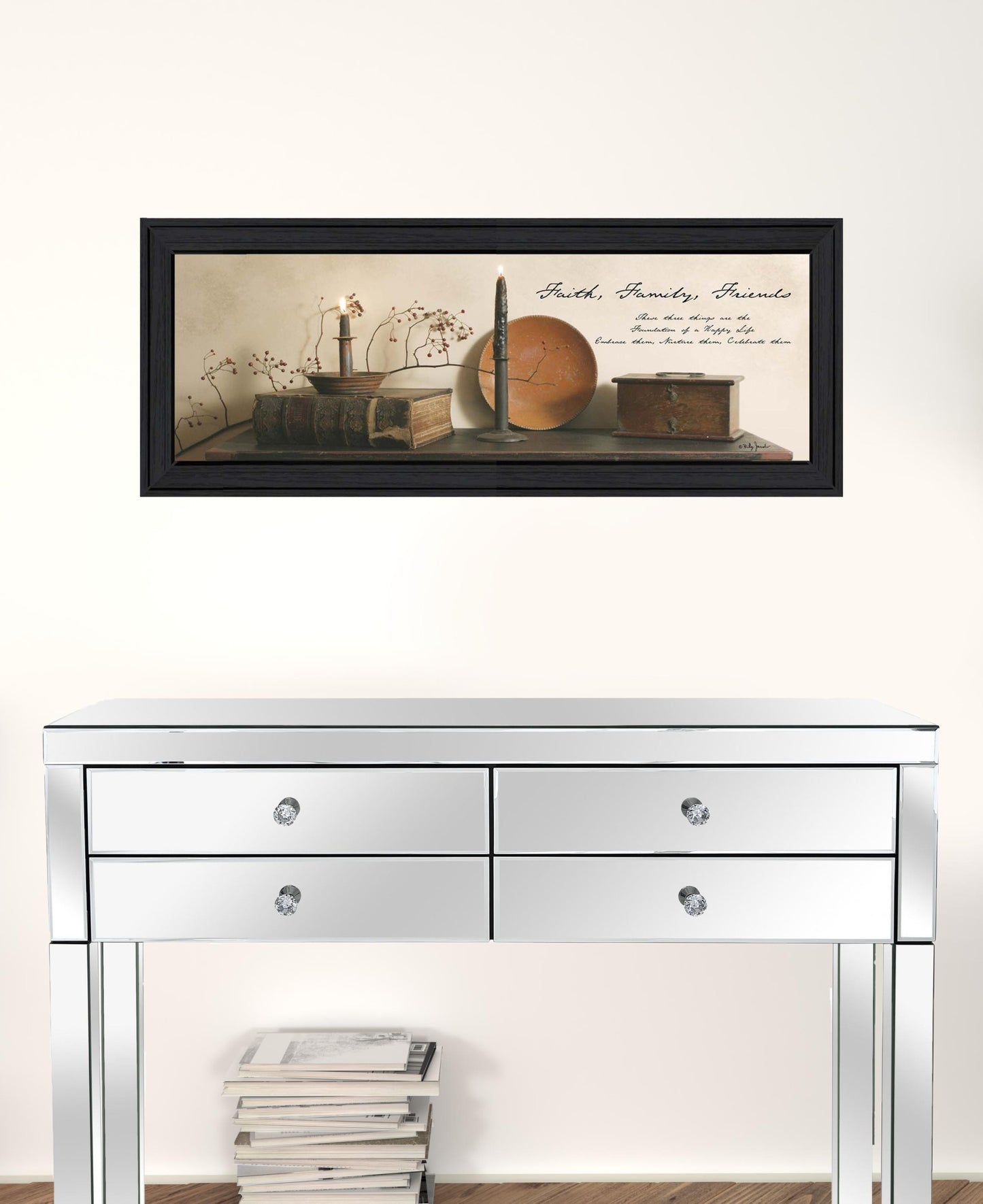 Faith Family And Friends Black Framed Print Wall Art
