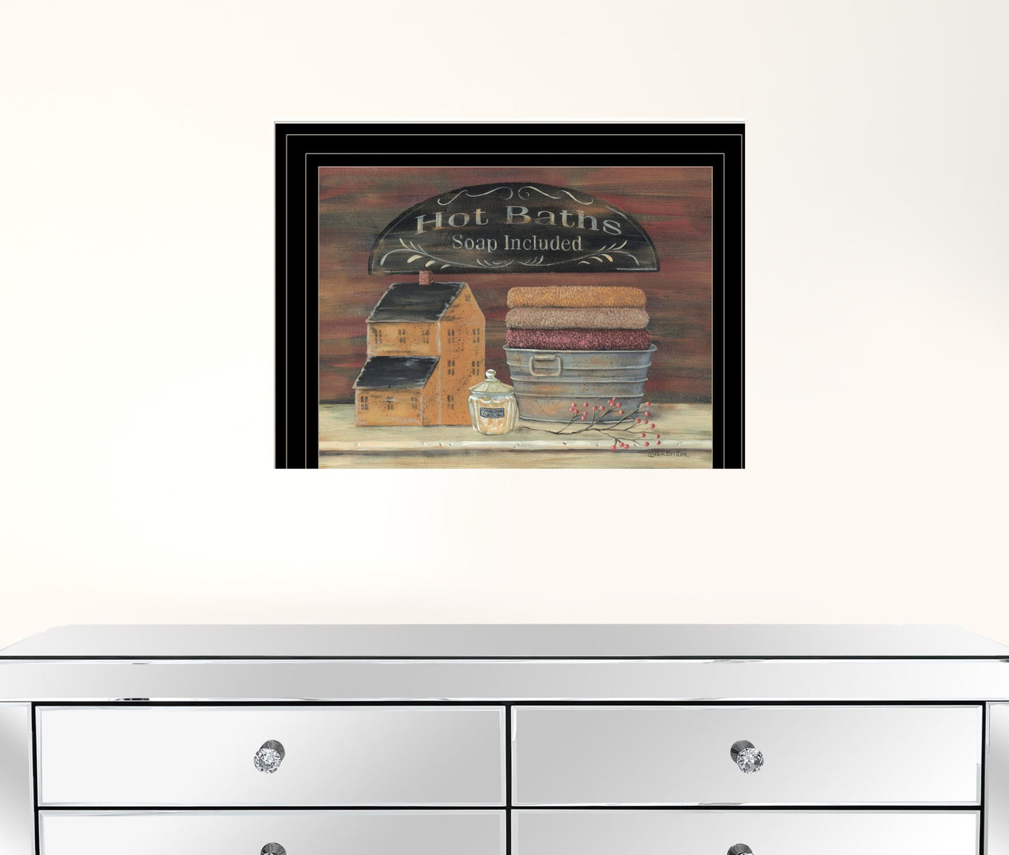 Hot Bath 6 Black Framed Print Wall Art