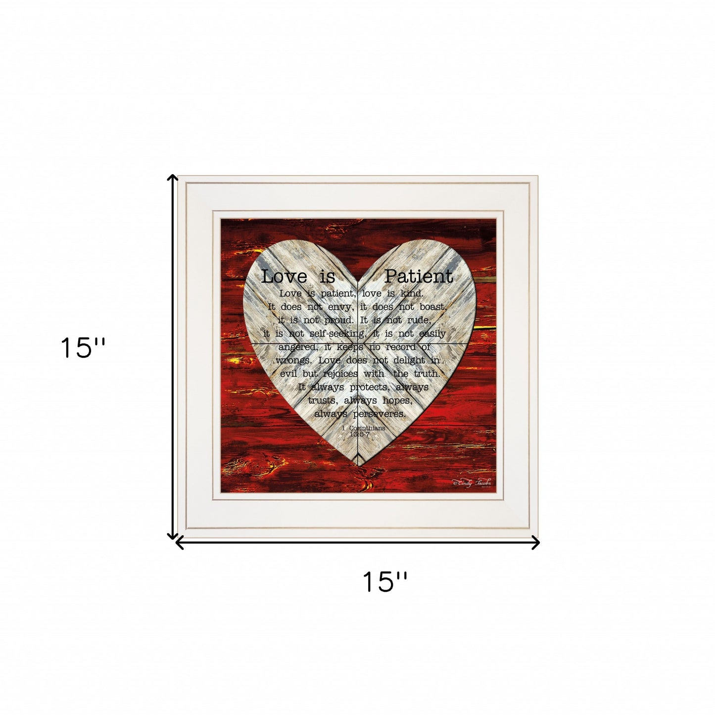 Love Is Patient 1 White Framed Print Wall Art
