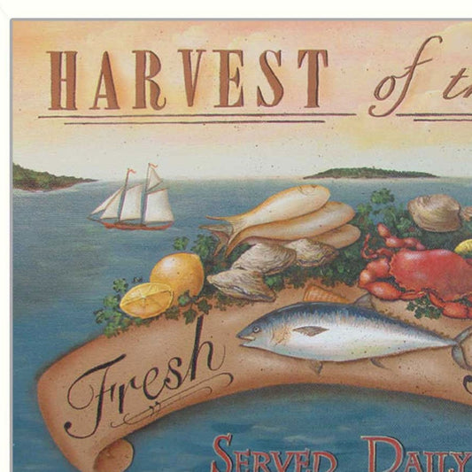 Harvest of the Sea White Framed Print Wall Art
