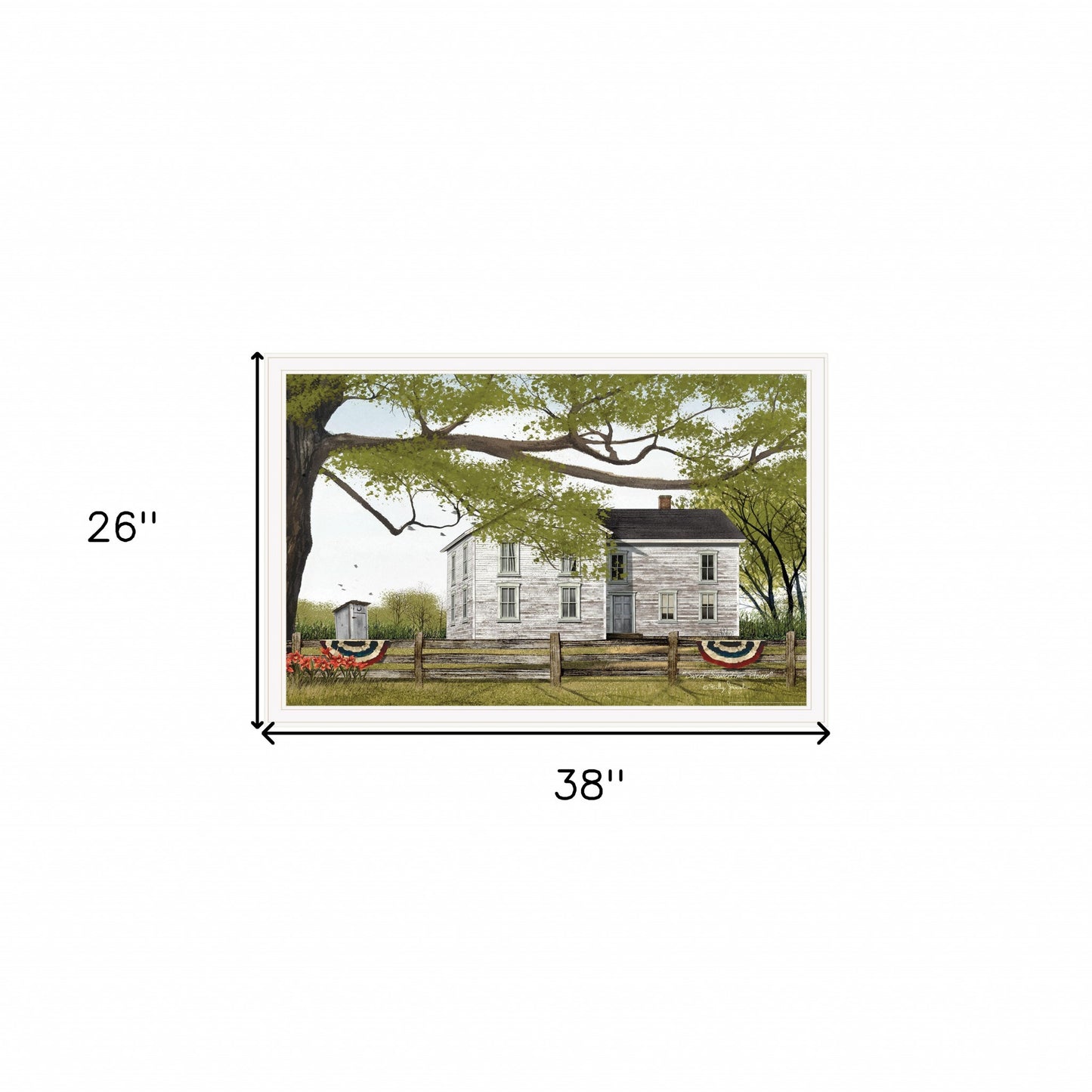 Vintage White Farmhouse White Framed Print Wall Art