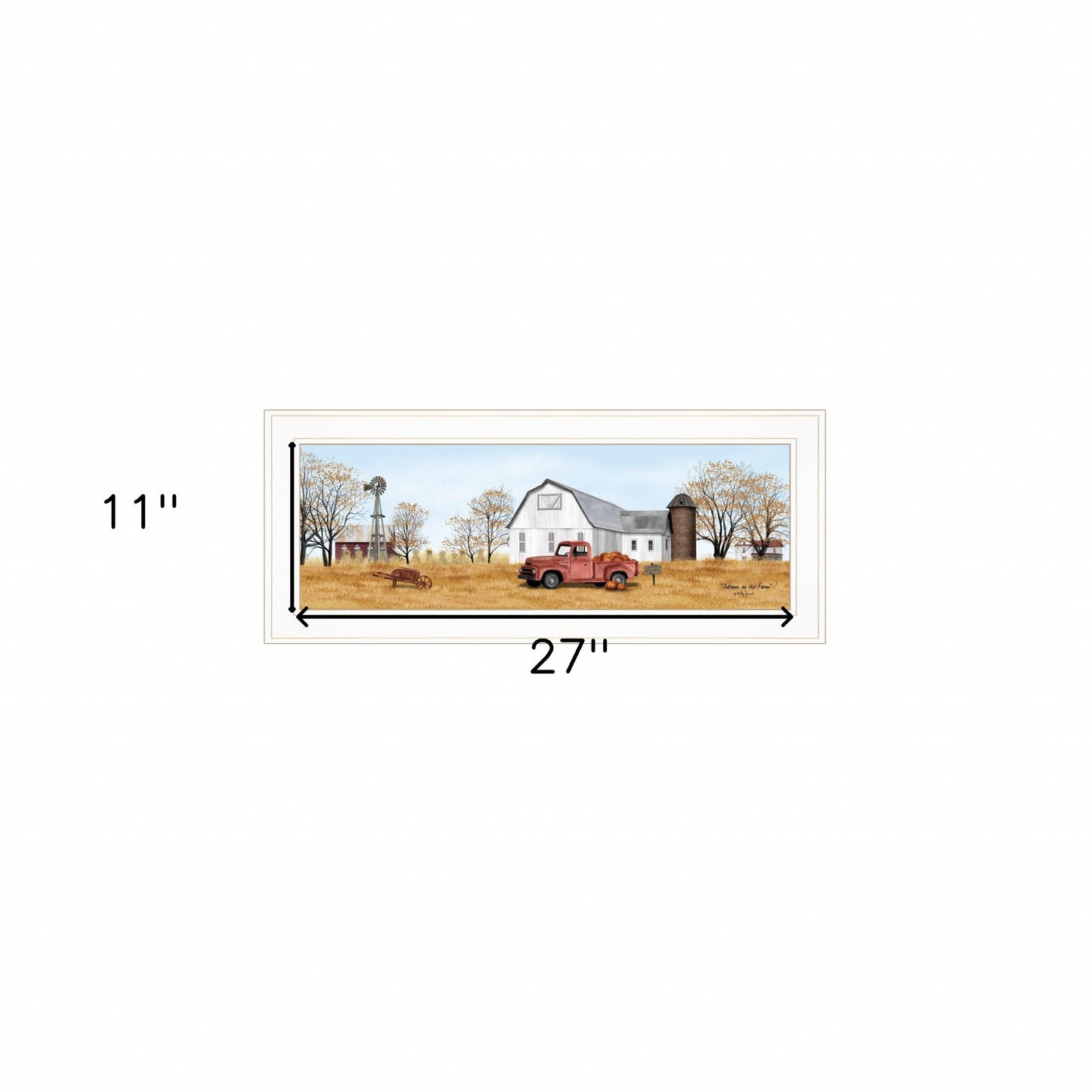Autumn On Farm 1 White Framed Print Wall Art