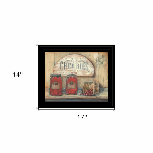 Rustic Cherry Jam Black Framed Print Wall Art