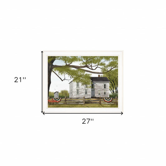Vintage White Farmhouse Framed Print Wall Art