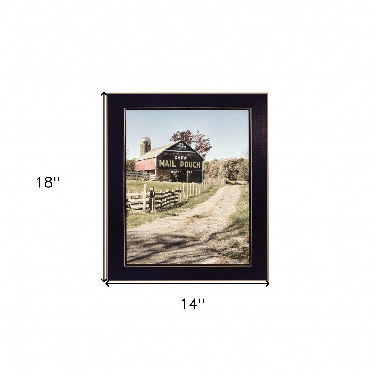 Mail Pouch Barn 2 Black Framed Print Wall Art